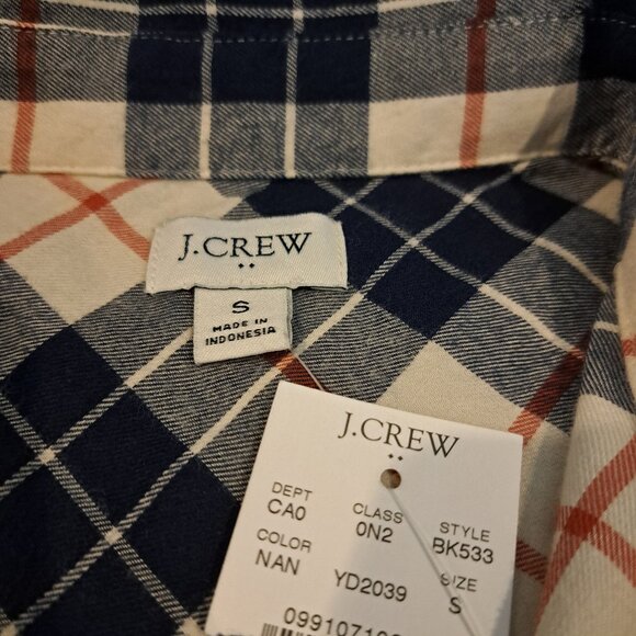 J. Crew Women's Small Soft Washed Flannel Shirt Style #BK533 New With Tag - Picture 2 of 13